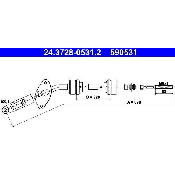 Ate 24.3728-0531.2 - Cavo Frizione Oe 7521110 Per Fiorino-image