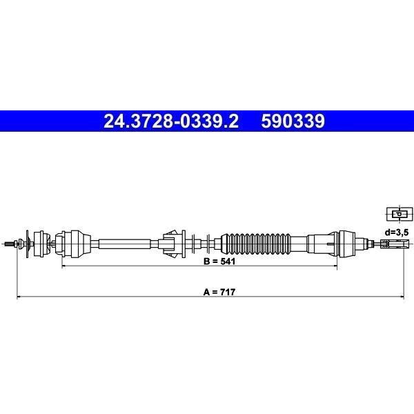 Ate 24.3728-0339.2 - Cavo Frizione Oe 2150 V2 Per Xsara-image