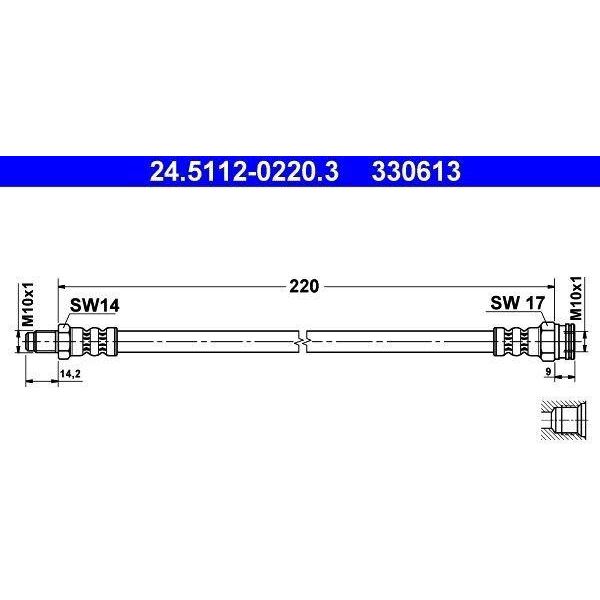 Ate 24.5112-0220.3 - Tubo Freno Oe 82442878 Per Espace Ii (J), Idea, Palio, Punto-image