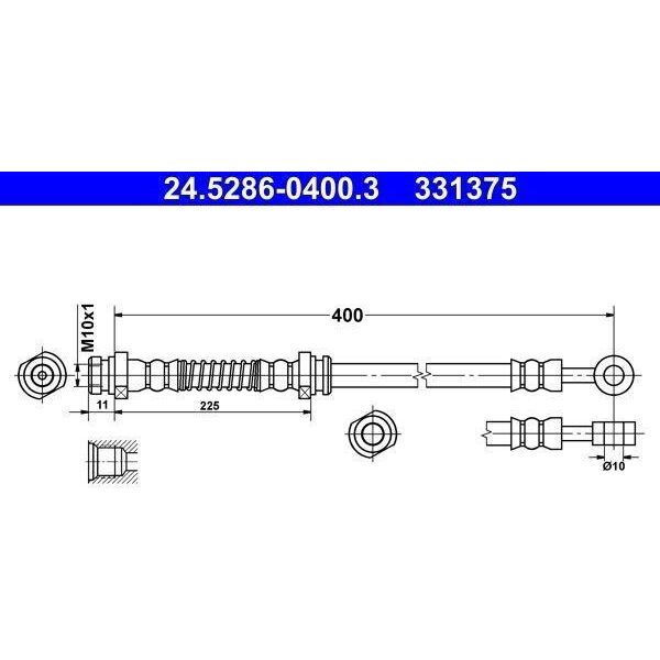 Ate 24.5286-0400.3 - Tubo Freno Oe 58737 0X300 Per I10 (Pa)-image