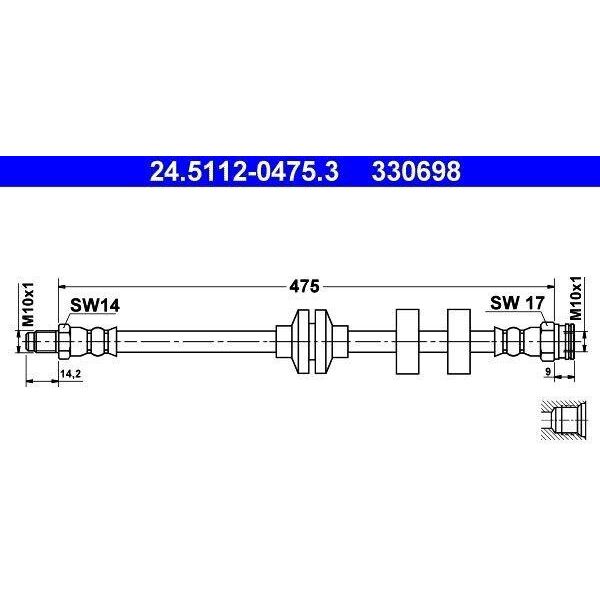 Ate 24.5112-0475.3 - Tubo Freno Oe 46738613 Per Doblo, Strada-image