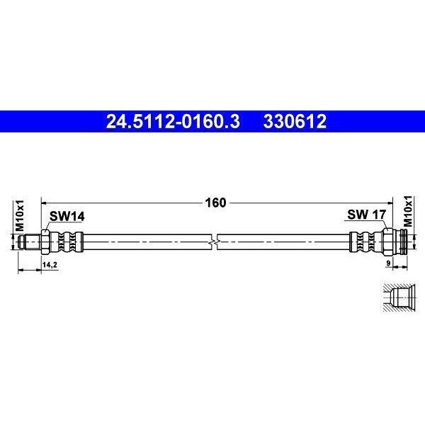 Ate 24.5112-0160.3 - Tubo Freno Oe 60800372 Per 145 (930), 155 (167), Gtv (916), Barchetta, 146 (930)-image