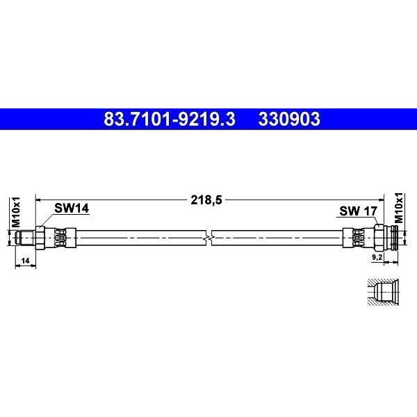 Ate 83.7101-9219.3 - Tubo Freno Oe 46814034 Per 500 (312), Panda-image