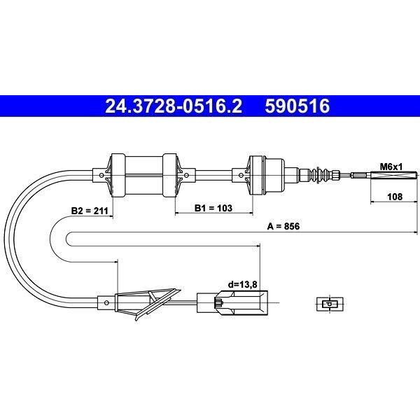 Ate 24.3728-0516.2 - Cavo Frizione Oe 46461939 Per Punto-image