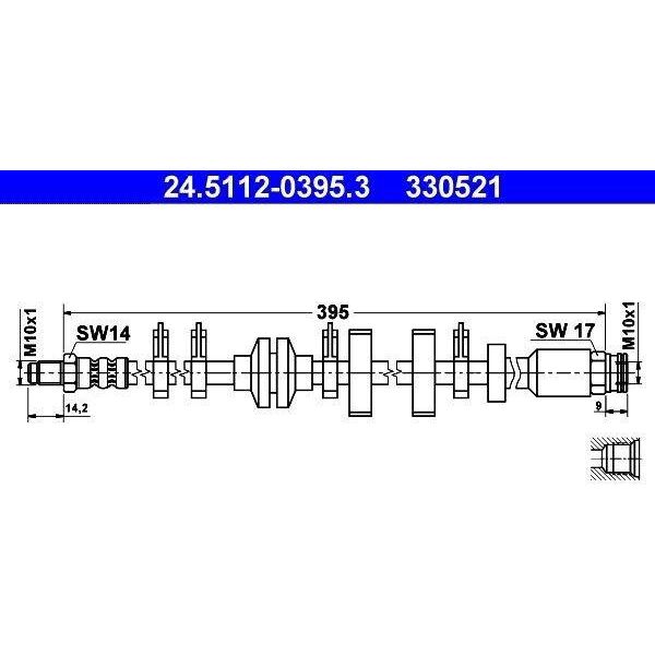 Ate 24.5112-0395.3 - Tubo Freno Oe 46423178 Per Barchetta, Punto-image