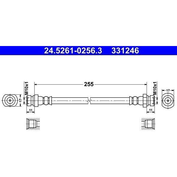Ate 24.5261-0256.3 - Oe 58737 1A000 Tubo Freno Per Accent Ii (Lc)-image