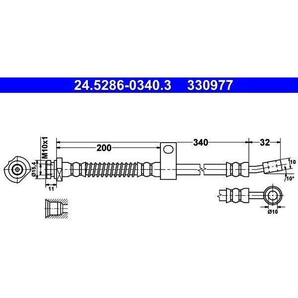 Ate 24.5286-0340.3 - Oe 58731 02000 Tubo Freno Per Atos (Mx)-image