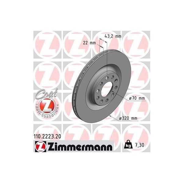 Zimmermann 110.2223.20 - Disco Freno Per Giulia (952), Stelvio (949)-image