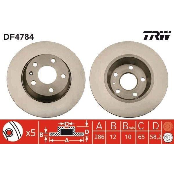 Trw DF4784 - Disco Freno Oe 8J0 615 601 Per Tt (8J)-image