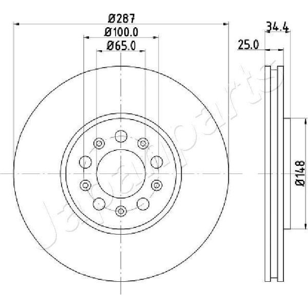 Japanparts DI-0901 - Oe 1J0615301C Bremsscheibe, Vorderachse FüR A1 (8X), A3 (8L), Leon (1M1), Cordoba (6L), Ibiza (6L), Ibiza (6J, 6P), Toledo Ii (1M2), Toledo Iv (KG3), Fabia I (6Y), Fabia Ii (54), Octavia I (1U), Rapid (Nh), Roomster (5J), Bora (1J), Golf Iv (1J), New Beetle, Polo (9N), Polo (6C, 6R)-image