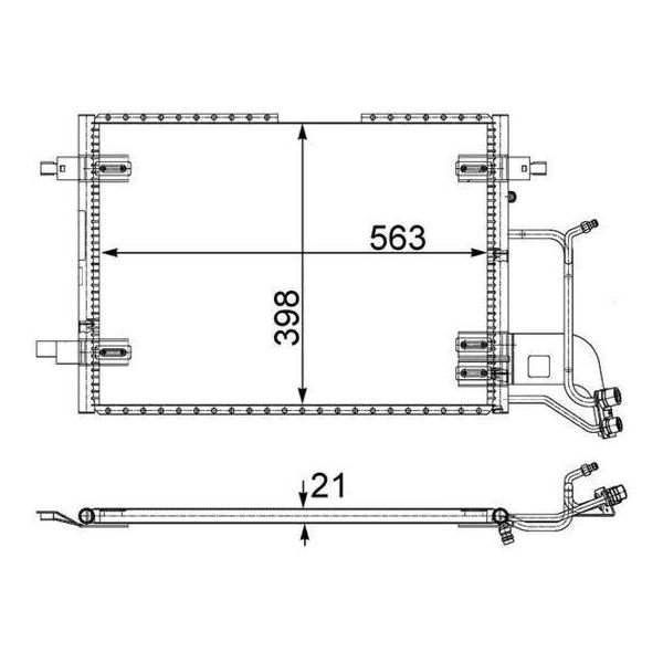 Mahle Ac 352 000S - Oe 8D0 260 401 A Condensatore Aria Condizionata Per A4 (8D), A6 (4B), A6 (4A), A4 (8E), Passat (3B)-image