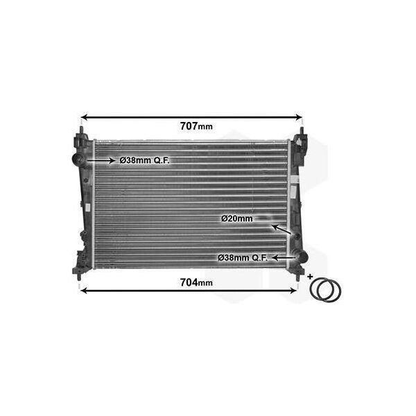 Van Wezel 17002312 - Radiatore Oe 51808364, Raffreddamento Motore Per Mito (955), Punto, Bravo, Doblo, Corsa D (S07)-image