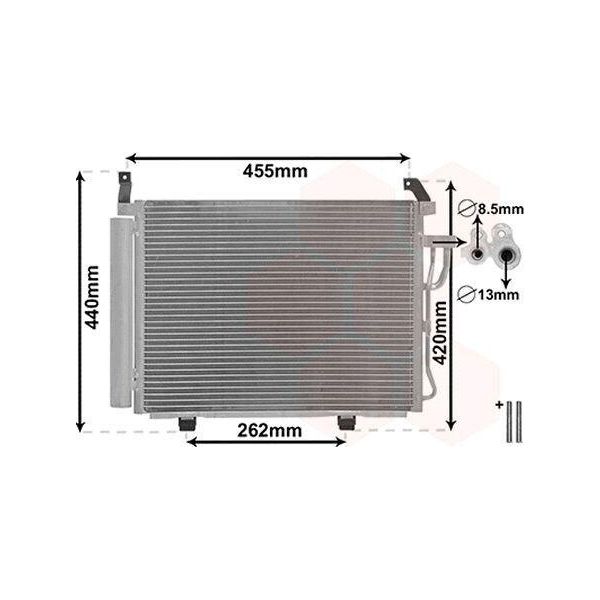 Van Wezel 82005245 - Oe 97606 0X000 Condensatore Aria Condizionata Con Essiccatore Per I10 (Pa)-image