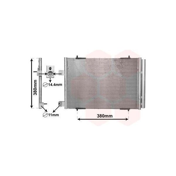 Van Wezel 09005274 - Condensatore Aria Condizionata Oe 6455HV Con Essiccatore Per C5 Iii (Rw), C5 Iii (Rd), C5 Ii (Re), C5 Ii (Rc), 508 (8E), 508 (8D), 407 Sw (6D, 6E), 407-image