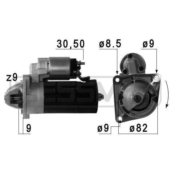 Era 220720A - Motorino Di Avviamento Oe 46748351, Motorino Di Avviamento Per 145 (930), 146 (930), 147 (937), 156 (932), 159 (939), 166 (936), Brera (939), Gt (937), Mito (955), Spider (939), Brava, Bravo, Croma, Doblo, Punto, Marea, Multipla, Sedici, Stilo-image