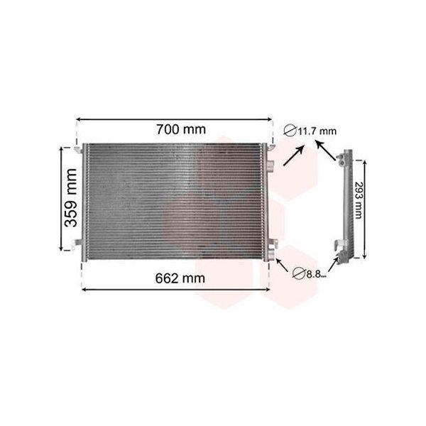 Van Wezel 37005397 - Condensatore Aria Condizionata Oe 71740472 Per Croma, Signum (Z03), Vectra C (Z02)-image