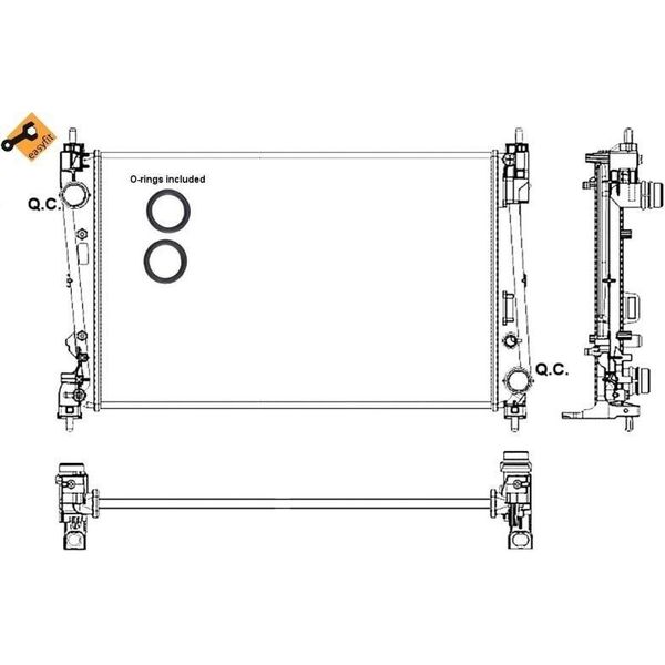 Nrf 53017 - Radiatore Oe 51863820, Raffreddamento Motore Per Mito (955), Punto-image