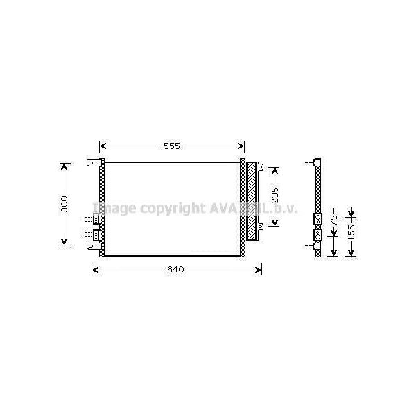 Prasco ALA5088D - Oe 46814850 Condensatore Aria Condizionata Con Essiccatore Per 147 (937), 156 (932), Gt (937)-image