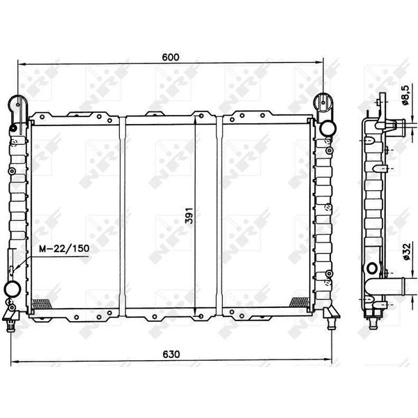 Nrf 58996 - Oe 60586994 Radiatore, Raffreddamento Motore Per 146 (930), 145 (930)-image