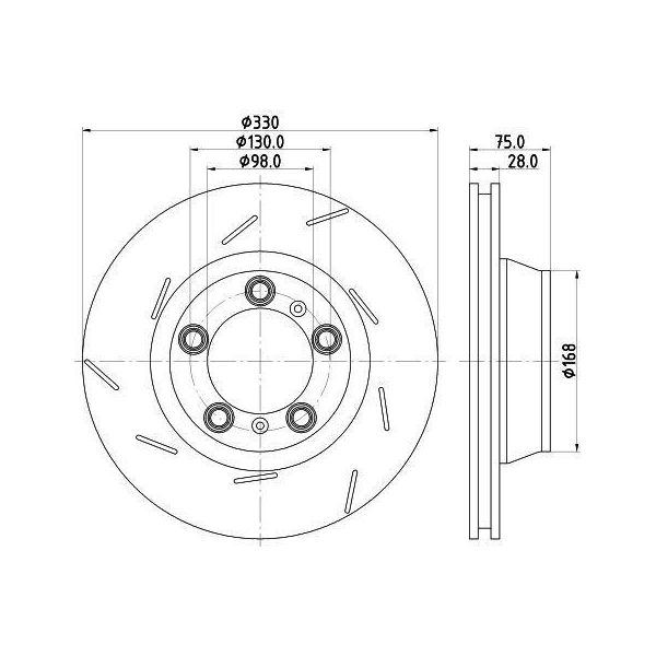 Hella 8DD 355 133-671 - Oe 298615601A Disco Freno Per Panamera (970), Panamera (971)-image