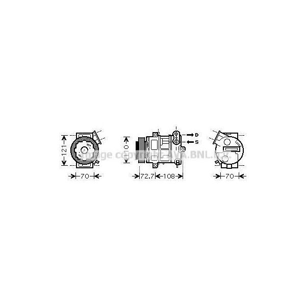 Prasco OLAK419 - Compressore Aria Condizionata Oe 55702161 Per Punto, Doblo, Corsa D (S07)-image
