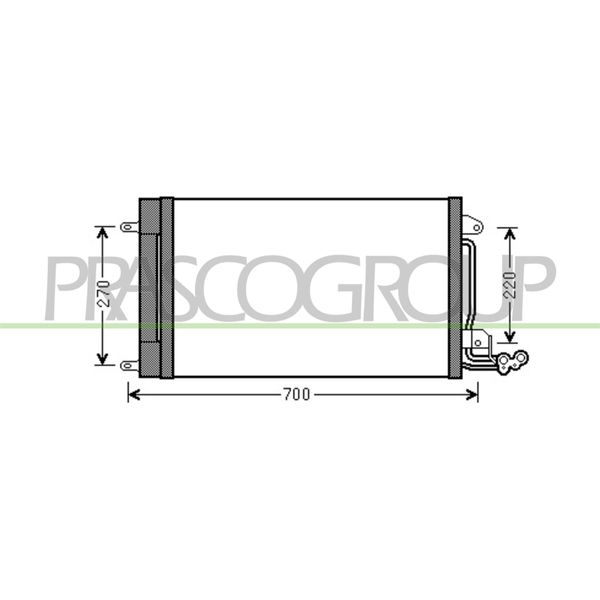 Prasco AD120C001 - Condensatore Aria Condizionata Oe 6C0816411A Con Essiccatore Per A1 (8X), Toledo Iv (KG3), Ibiza (6J, 6P), Fabia Ii (54), Roomster (5J), Rapid (Nh), Fabia Iii (Nj), Polo (6C, 6R)-image