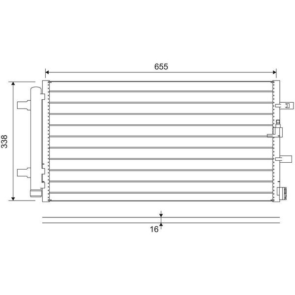 Valeo 814370 - Condensatore Aria Condizionata Oe 4G0260403A Con Essiccatore Per A4 (8K), A6 (4G), A5 (8T), Q5 (8R), A7 (4G), A5 (8F), A6 (4F), Macan (95B)-image