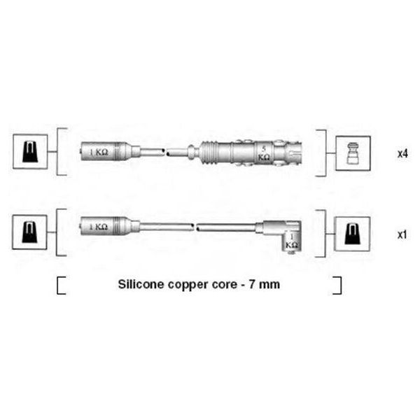 Magneti Marelli 941055050530 - Set Di Cavi Candela Oe N10204402 Per A4 (8D)-image