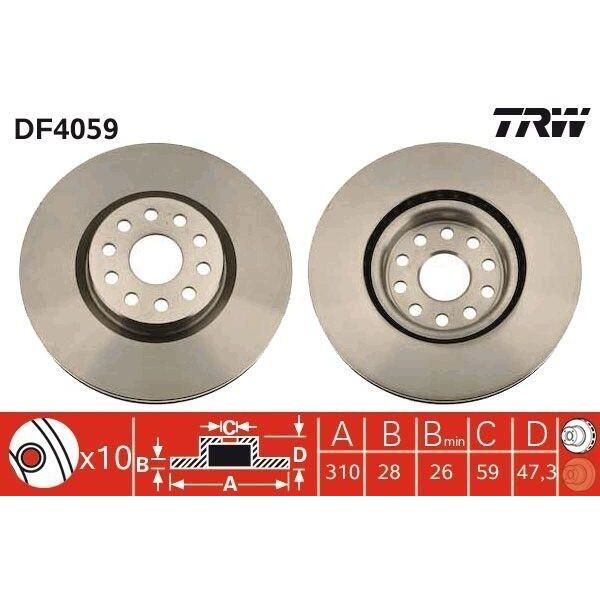 Trw DF4059 - Disco Freno Oe 60629865 Per 166 (936)-image