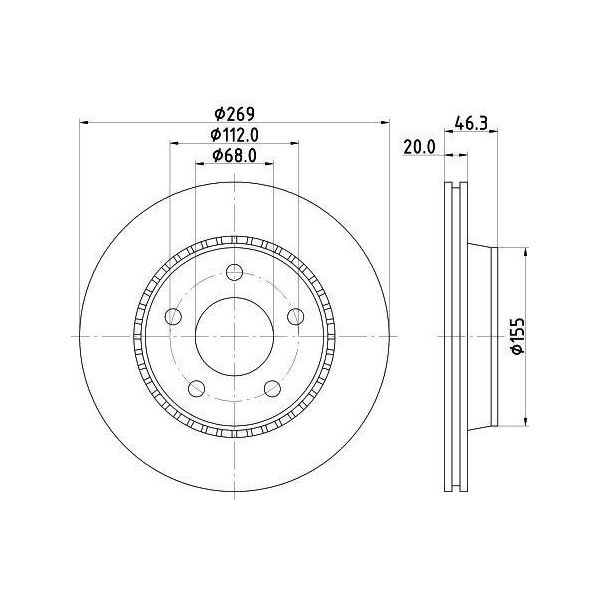 Hella 8DD 355 101-351 - Oe 447615601A Disco Freno Per A8 (4D)-image
