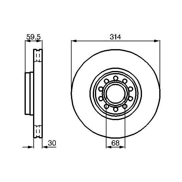 Bosch 0 986 478 617 - Oe 441 615 301 Aa Disco Freno Per A6 (4A), A8 (4D)-image