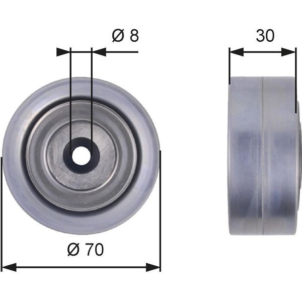 Gates T36386 - Puleggia Folle Oe 03G145276A, Cinghia A V Per A6 (4F), Grand California (Sc), Crafter (Sz), Crafter (Sx, Sy)-image