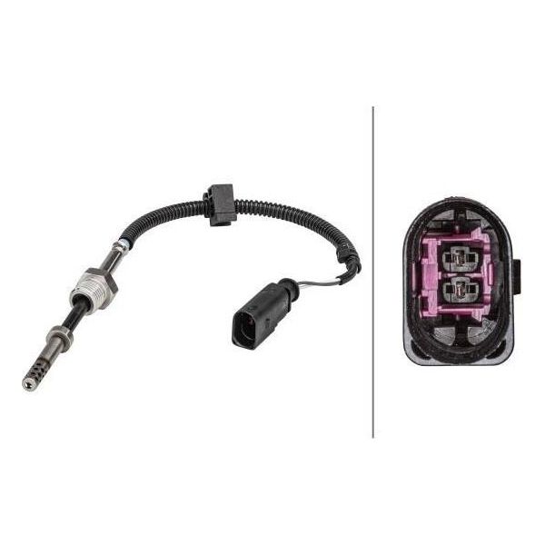 Hella 6PT 358 181-311 - Oe 8K0906088B Sensore Della Temperatura Dei Gas Di Scarico Per A4 (8K), A5 (8T), A5 (8F), A6 (4G), A7 (4G), A8 (4H), Q5 (8R)-image