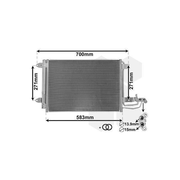 Van Wezel 58005209 - Condensatore Aria Condizionata Oe 1K0820411H Con Essiccatore Per A3 (8P), Tt (8J), Altea (5P), Leon (1P1), Toledo Iii (5P2), Octavia Ii (1Z), Superb Ii (3T), Yeti (5L), Golf Plus (5M), Golf V (1K), Caddy Iv (Sa), Caddy Iii (2C, 2K), Eos (1F), Golf Vi, Jetta Iii (1K2), Jetta Iv, Scirocco, Touran (1T)-image