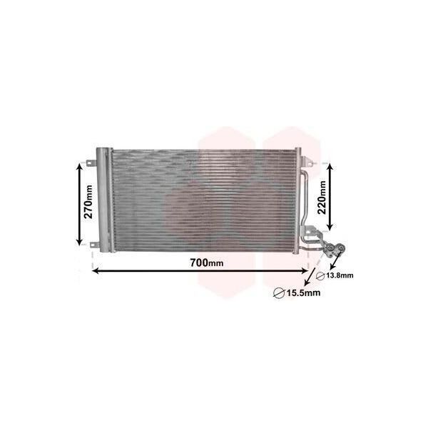 Van Wezel 49005038 - Condensatore Aria Condizionata Oe 6R0820411G Con Essiccatore Per A1 (8X), Ibiza (6J, 6P), Toledo Iv (KG3), Fabia Ii (54), Fabia Iii (Nj), Rapid (Nh), Roomster (5J), Polo (6C, 6R)-image