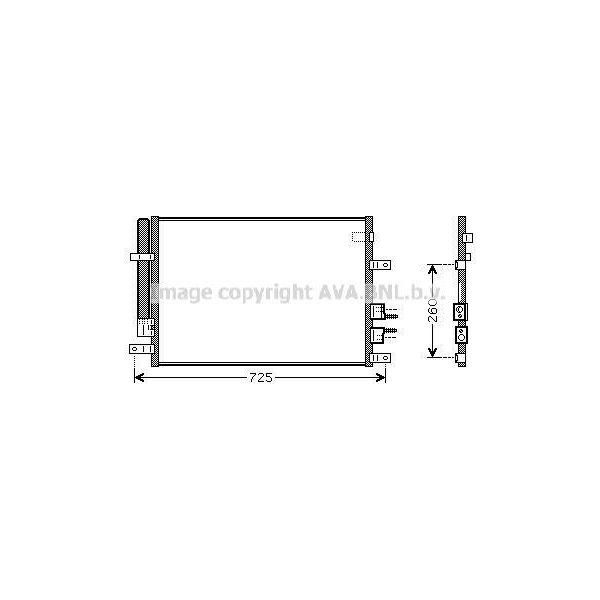 Prasco ALA5097D - Oe 50507287 Condensatore Aria Condizionata Con Essiccatore Per 159 (939), Brera (939), Spider (939)-image