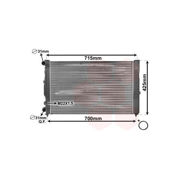 Van Wezel 03002105 - Oe 8D0121251K Radiatore, Raffreddamento Motore Per A4 (8D)-image