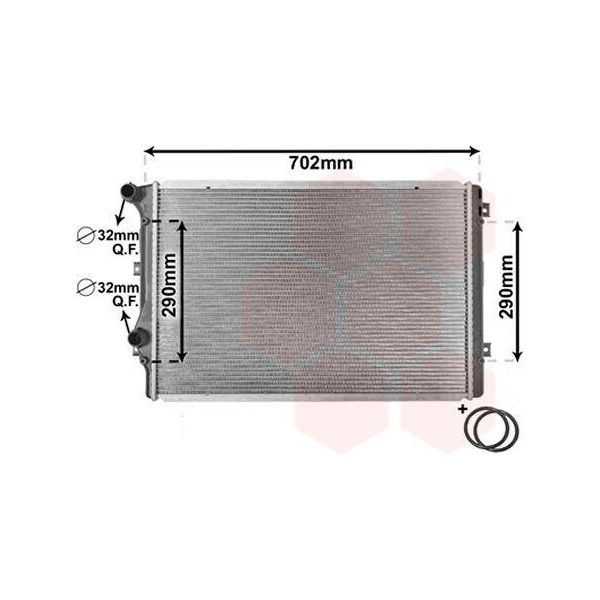 Van Wezel 58002207 Radiatore Radiatore Acqua Radiatore Motore Per Vw Golf V Hatchback (1K1) Golf Vi (5K1) Touran (1T1, 1T2) Passat Variant (3C5) Passat Variant-image