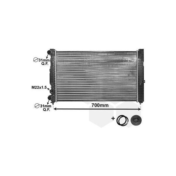 Van Wezel 03002123 - Oe 8D0121251AJ Radiatore, Raffreddamento Motore Per A6 (4B), A4 (8D), Superb I (3U), Passat (3B), Passat (35I)-image