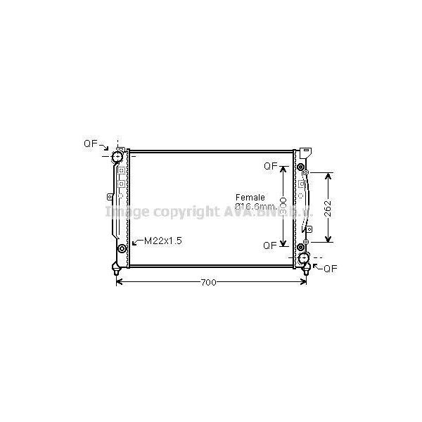 Prasco AIA2125 - Oe 4B0121251R Radiatore, Raffreddamento Motore Per A4 (8D), A6 (4A), A6 (4B), Superb I (3U), Passat (3B)-image