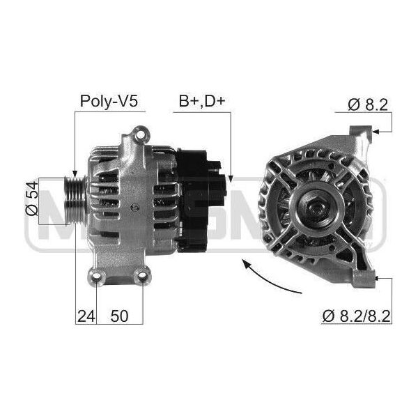Era 210663A - Alternatore Oe 46554404 Per Mito (955), 500 (312), Brava, Bravo, Doblo, Punto, Idea, Linea, Panda, Stilo, Tipo, Ka (RU8), Combo (X12), Combo Tour (X12)-image