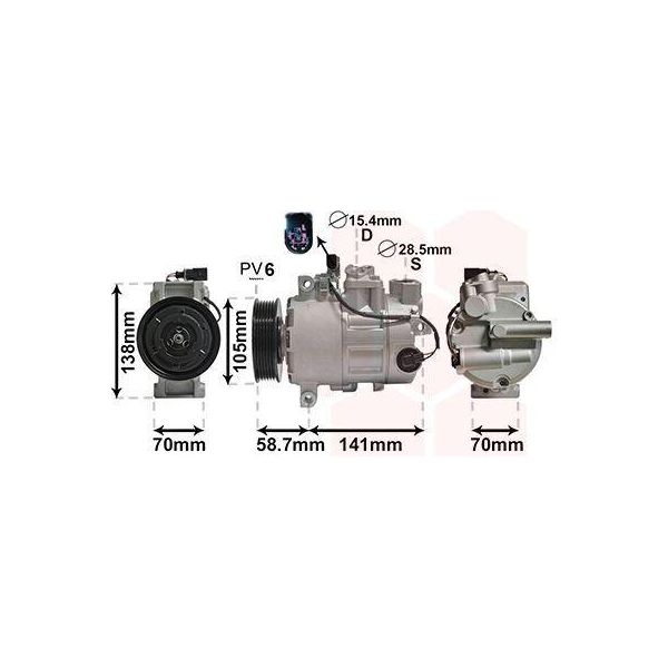 Van Wezel Compressore Aria Condizionata 0300K279 Per Audi A4 Avant (8K5 B8) Q5 (8RB)-image