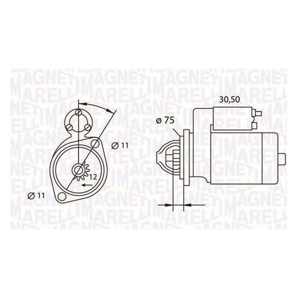 Magneti Marelli 063523627010 - Motorino Di Avviamento, Starter Per Spider (939), Brera (939), 159 (939), Croma-image