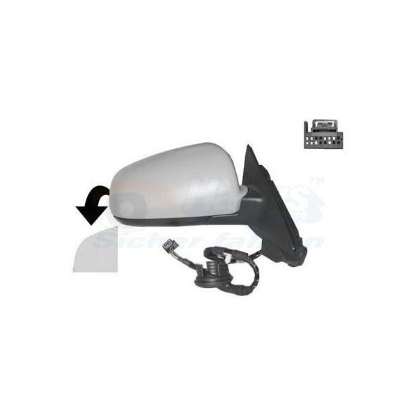 Van Wezel 0332808 Specchietto Retrovisore Esterno Destro Per Audi A3 Hatchback (8P1) Convesso Riscaldato Con Primer-image