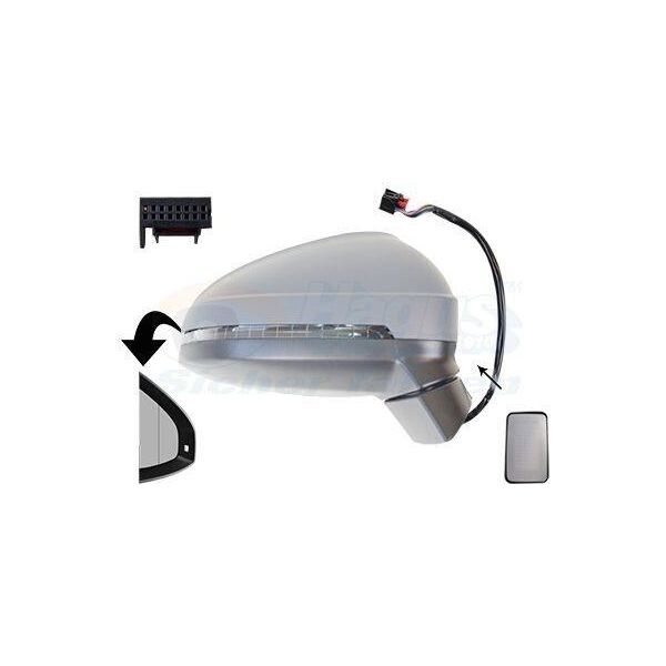 Van Wezel 0346828 Specchietto Esterno Specchietto Laterale Destro Per Audi A4 B9 Avant (8W5, 8WD) Asferico Con Memoria Per Predisposto Per Oscuramento Con Primer-image