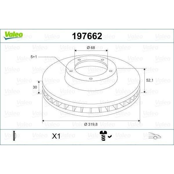 Valeo 197662 - Oe 8R0615301 Disco Freno, Asse Anteriore Per A5 (8F), A5 (8T), A6 (4G), A7 (4G), A4 (8K), Q5 (8R)-image