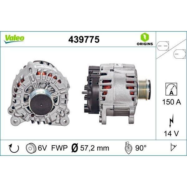 Valeo 439775 - Alternatore Oe 059903016F Per Q5 (8R), A5 (8T), A5 (8F), A4 (8K)-image