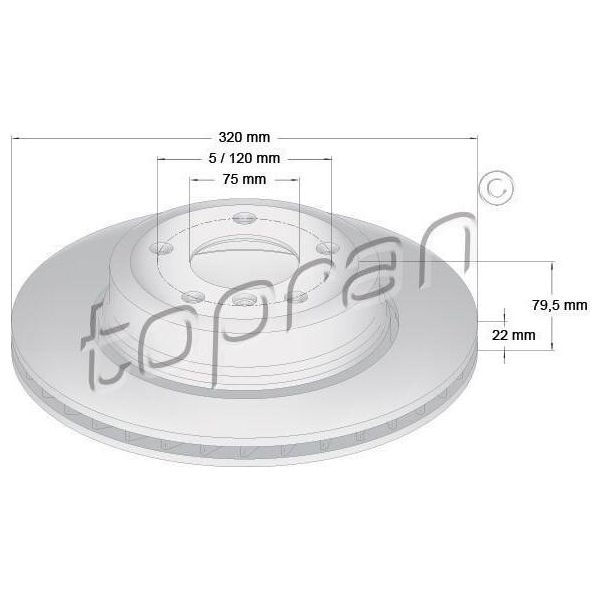 Topran 501 193 - Oe 3421 3 332 217 Disco Freno, Asse Posteriore Per X3 (E83)-image