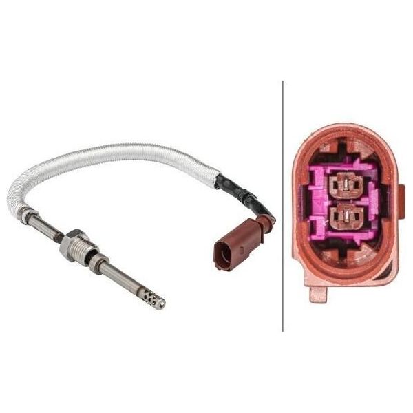 Hella 6PT 358 181-531 - Oe 059906088BK Sonda Della Temperatura Dei Gas Di Scarico Per A4 (8K), A5 (8T), A5 (8F), A6 (4G), A7 (4G), A8 (4H), Q5 (8R)-image