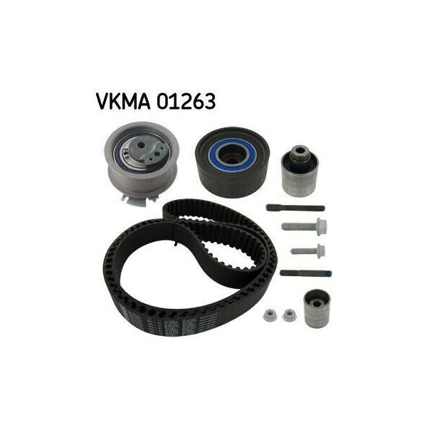 Skf VKMA01263 Kit Cinghia Dentata Oe 038109244J Compatibile Con Passat 3C, Passat Cc, Scirocco, Tiguan, A3 8P, A4 8K, A5 8T, A5 8F, A6 4F, Q5, Tt, Altea, Altea Xl, Exeo, Leon, Toledo, Octavia, Superb, Yeti, Beetle, Eos, Golf Plus, Golf V, Golf Vi, Jetta-image